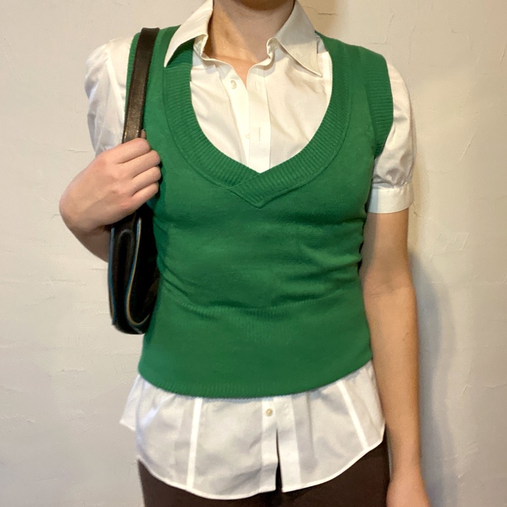 Green 2K Stretch Sweater Vest
